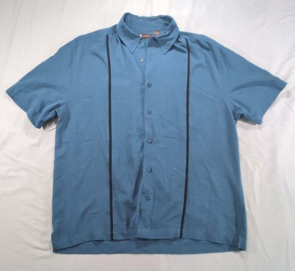 *Budget Friendly* Centro Men's Button Up Camp Shirt Bowling Short Sleeve Shirt B